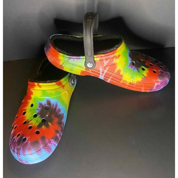 CROCS Other - Crocs Mens 13 Classic Lined Tie-Dye Clog Hippie Comfort Shoes